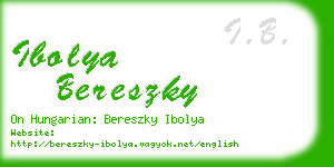 ibolya bereszky business card